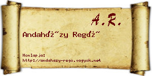 Andaházy Regő névjegykártya